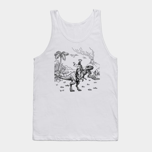 JESUS RIDING A DINOSAUR Tank Top by DEMON LIMBS